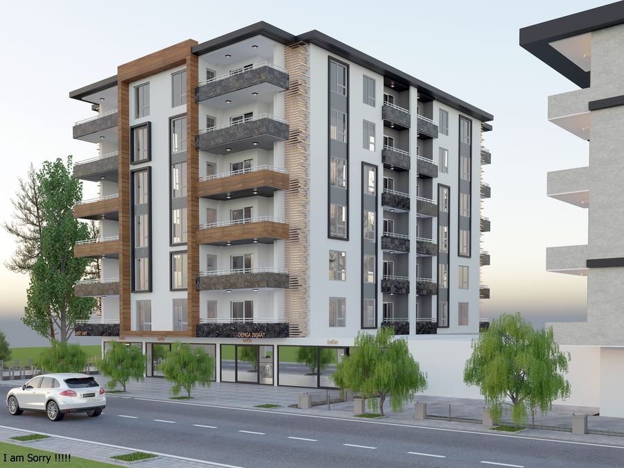 Ahşap Cepheli Apartman